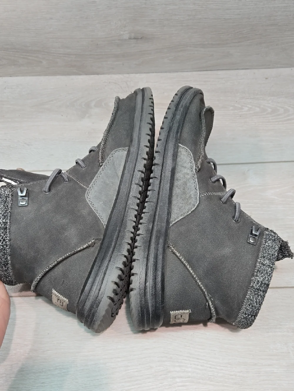 Hey Dude Men's Bradley Granite Gray Suede High Top Ankle Boots Shoes Sz 9